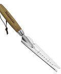 5 In 1 Garden Weed Trowel With Serrated Edges And Measuring Scale Stainless Steel Multi Tool With Wooden Handle