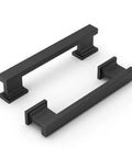Close-up of two 3-inch matte black solid cabinet handles from 30 Pack 3 Inch Matte Black Solid Cabinet Handles Rust Resistant Kitchen Drawer Pulls