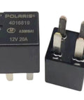 Two Pack Ultra Mini ISO Automotive Relay 12V DC 20A 4 Pin Micro Size Built For Tight Spaces front and side view