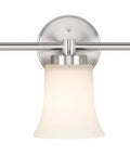 Dope Modern Brushed Nickel Vanity Light With Glass Shades, 3-Light Bath Bar For Bathroom, Hardwired Wall Fixture That Mounts Up Or Down