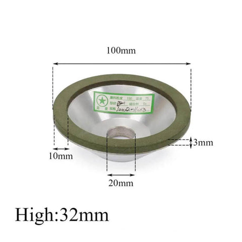 Diamond Grinding Wheel Resin Bond Circle Sharpener For Carbide, Metal, And Tungsten Steel, 100mm size