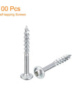 8 X 1-1/2 Inch Pocket Hole Screws 100 Pack Square Drive Self Tapping Wood Screws Off White Finish for Cabinetry and Furniture Projects Durable Steel Heavy Duty