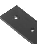 Close-up of Two Pack Aluminum Alloy Joint Plate With Three Holes Mending Flat Bracket for Furniture Frames, black finish.