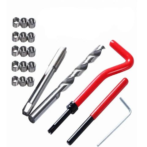 20Pcs Thread Repair Kit M10x1.5mm with Thread Inserts and Helicoil Insertion Tool, Drill, Tap for fixing stripped threads