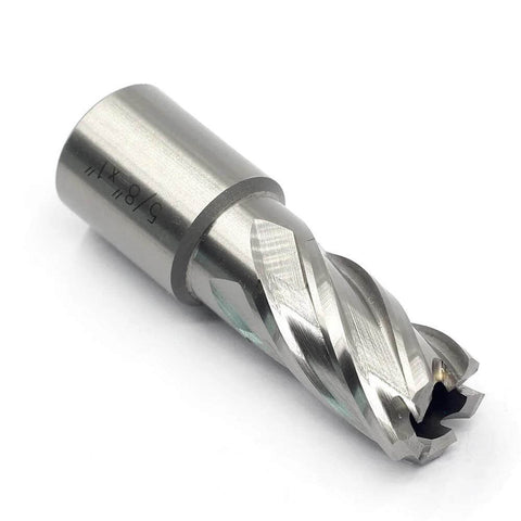 Annular cutter with Weldon shank, HSS; 5/8 in diameter, 1 in depth for magnetic drill press; 1 piece.