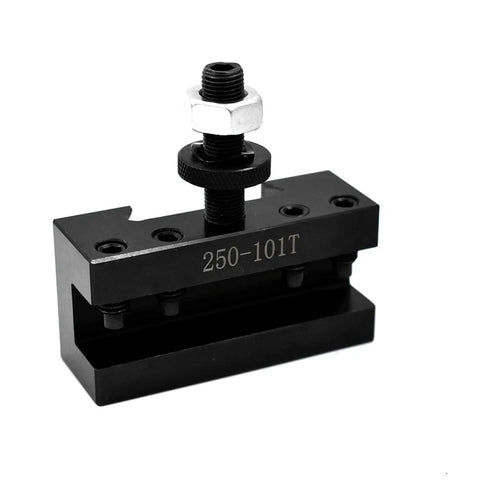 Heavy Duty Quick Change Tool Post Set For Mini Lathe And CNC Lathe, Steel Tool Holder, Model 250-101T, Black Steel Block