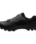 Side view of X Alp Mesa Mountain Bike Shoe for Men Black Size 47 versatile budget friendly MTB shoe with nylon composite sole.