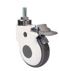 4 Inch M12 Screw Rod TPR Wheel Caster With Brake Universal Wheel For Furniture And Equipment, durable plastic and rubber wheel