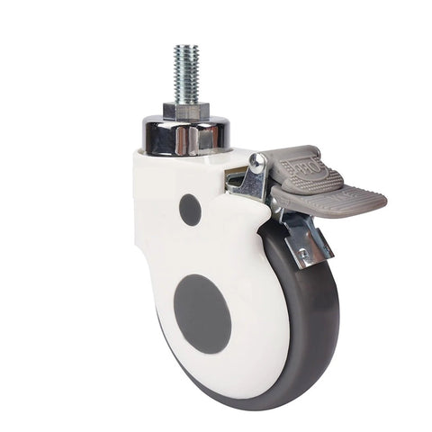 4 Inch M12 Screw Rod TPR Wheel Caster With Brake Universal Wheel For Furniture And Equipment, durable plastic and rubber wheel
