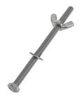 Close-up of M6x100mm stainless steel screw with washer from 8 Piece Set M6x100mm Stainless Steel Mini Iron Flower Press Tool Kit With Wing Screws And Washers For DIY Flower Enthusiasts To Create Realistic Artificial Flowers.