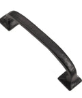 Beefy Modern Texture Cabinet Pull Handle in cast iron with rust resistant black powder coat, angled view.