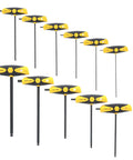 11 Piece Soft Grip T Handle Ball End Hex Set Dual Drive Inches With Hang Hole And Industrial Black Finish, Yellow SAE Handles