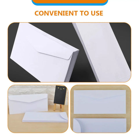 Twenty Pack White Blank Envelopes With Reusable Design for Mail Document Storage Office Supplies and Party Invitations Ideal Budgeting