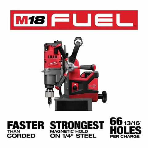 Badass Heavy Duty Brushless Cordless Magnetic Drill Kit Fits 18 Volt Power Tools Includes One And A Half Inch Annular Cutter Rechargeable Battery Gear Case For Steel Jobs drill on metal surface with magnetic base