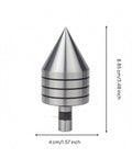Heavy Duty Taper Pin Lathe Center With Rotating Conical Point For Woodturning Projects, 4cm diameter, 8.85cm height, steel finish.