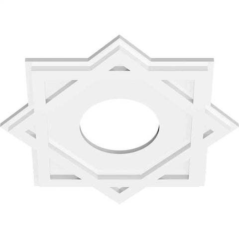 Top view of Axel Architectural Grade PVC Contemporary Urethane Ceiling Medallion 18 Inch Outside Diameter 6 Inch Inside Diameter