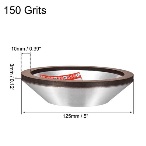 5 Inch Flaring Cup Diamond Grinding Wheel Resin Bonded for Carbide Metal Surface and Edge Grinding 150 Grit Durable High Performance Abrasive for Metalworking and Stone Prep Grinds Like a Pro