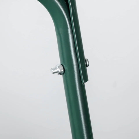 Close-up of handle attachment on 20 Inch Push And Tow Behind Lawn Roller With 16 Gallon Water Or Sand Fill Ideal For Flattening Sod