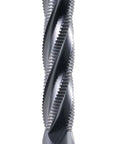 Close-up roughing end mill, 1/2 in shank, TiAlN-coated M42 8% cobalt, 2 in flute length, 4 in OAL, 4-flute