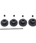 Four Pack 24T 25T 26T 27T 3.175mm Pinion Gears 48P Hardened Steel CNC Machined RC Upgrade Part With Screwdriver And Hex Wrench Included