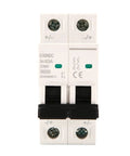 Heavy Duty 2P DC Mini Circuit Breaker Rated 600V With Amp Options 16A To 63A For Solar PV Systems, compact design for overload protection.