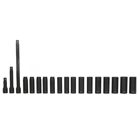 Ditch The Old Kit And Grab This 18 Pcs Drive Socket Set For Real Auto Repairs. Heavy Duty Steel Hex Sockets Range From 10 To 24mm Plus Extension Rods And A Nifty Storage Box For Every Tool Lover Ready For Some Serious Work. 10-24mm sockets with extension rods