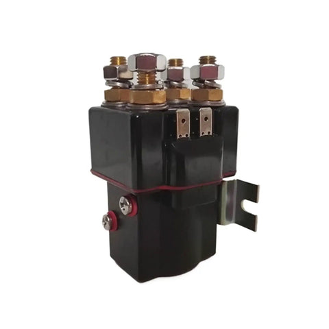 Heavy Duty Double Pole Single Throw Solenoid Contactor Relay For Excavator And Forklift Parts showing connectors and robust design.