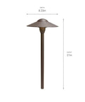 8 Inch Outdoor LED Path Light In Textured Architectural Bronze With 12V Adjustable Exterior Dome Light side view