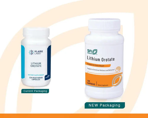 Two bottles of Lithium Orotate 4.8 Mg Supplement For Mood Balance And Focus Boost With Bioavailable Trace Minerals In 120 Capsules.