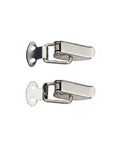 Heavy Duty Stainless Steel Draw Latch For Toolboxes, Crates And Cases With Spring Toggle Hook viewed front on a white background