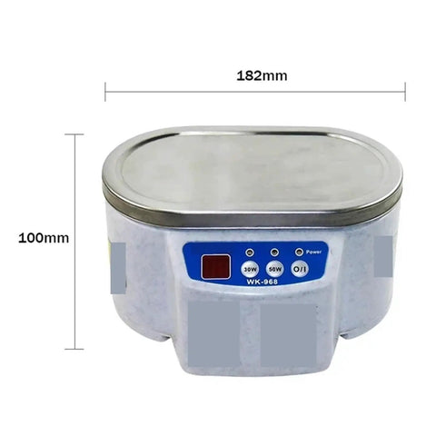 Portable Ultrasonic Cleaner With Dual Frequency Vibration For Jewelry Watches Glasses And Circuit Boards, compact tank with stainless steel lid.