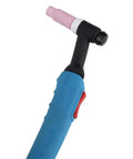 Close-up of WP 26 High Efficiency Argon Arc Welder torch handle and nozzle for metal and aluminum welding