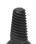 Heavy Duty Broken Screw Extractor Kit For Plumbers With Chrome Steel Dual Head Design To Pull Damaged Bolts From Faucet Pipes And Make Quick Home Repairs Without A Hassle black threaded extractor tip close-up
