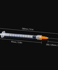 1ml Syringe With 25G 1Inch Needle In Blister Pack, Individually Sealed, Precise Dosing, Clear Large Graduation, Easy One Hand Plunger, Lab Grade