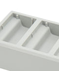 Close-up of the Fast Efficient 3 Way Charging Station For Drone Batteries Charges 3 Batteries Simultaneously