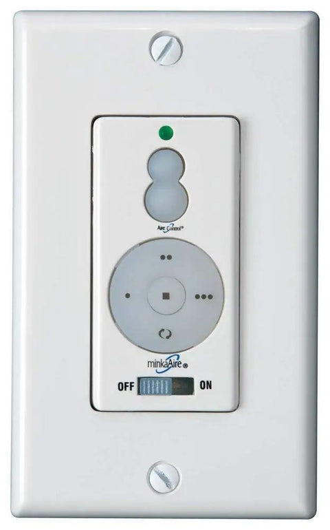 Wall Control System For Ceiling Fans White Finish With Three Speed Forward And Reverse, Full Range Light Dimming, Easy Install