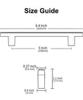 Size guide for 10 Pack Brushed Satin Nickel Cabinet Pulls Bar Style 5 Inch 128mm Hole Centers Modern Kitchen Cabinet Handles