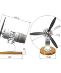 Hands On 16 Cylinder Swash Plate Stirling Engine Model Kit With Butane Power Stainless Steel Body And Bamboo Base For STEM Education dope science demo, side view with dimensions