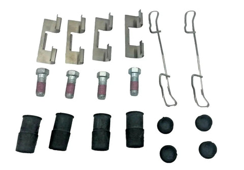 Replacement Caliper Rebuild Kit For Trailers And Boats, UFP Compatible, Beefy Heavy Duty Trailer Brake Caliper Repair Kit To Cut Down Wobble And Movement During Towing, Easy Install And Durable Components, red parts laid out
