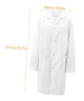 Snug Fit Lab Coat For Men Comfortable Medical Coat For Docs And Students Versatile Long Sleeve White Coat