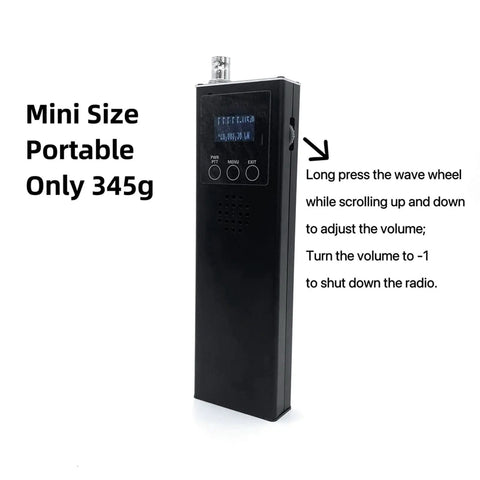 Grab And Go Portable Ham Radio Receiver Handheld 0.5MHz To 30MHz SSB Transceiver, mini size, black design, display panel, 345g