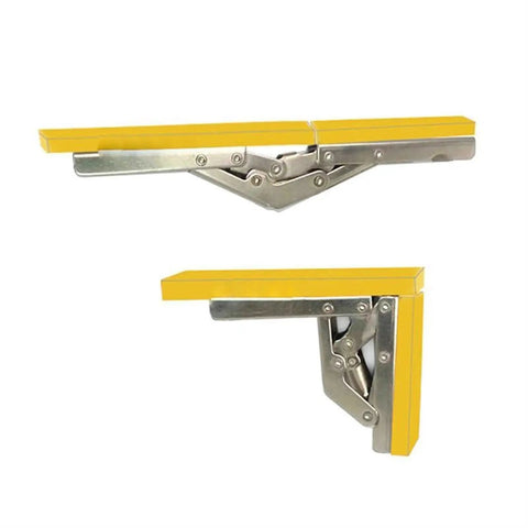 Heavy Duty 90 Degree Folding Door And Shelf Hinges Set With Concealed Bracket For Tables And Cabinets shown in open position