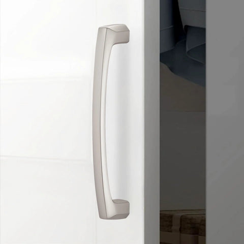 10 Pack 5 Inch Brushed Satin Nickel Cabinet Pulls Center To Center 128mm Durable Zinc Alloy Construction on white cabinet