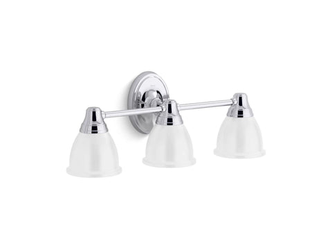Triple Sconce Wall Light with adjustable up or down mount, built tough with scratch and corrosion resistant PVD finishes, UL listed for 100 Watt