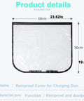 Keep Your EV Port Dry As A Bone With This Hella Tough Magnetic Cover Featuring Waterproof All Season Shield Clear Fit For Steel Bodied Electric Rides In Clean White Finish. Transparent PVC rainproof cover dimensions shown.