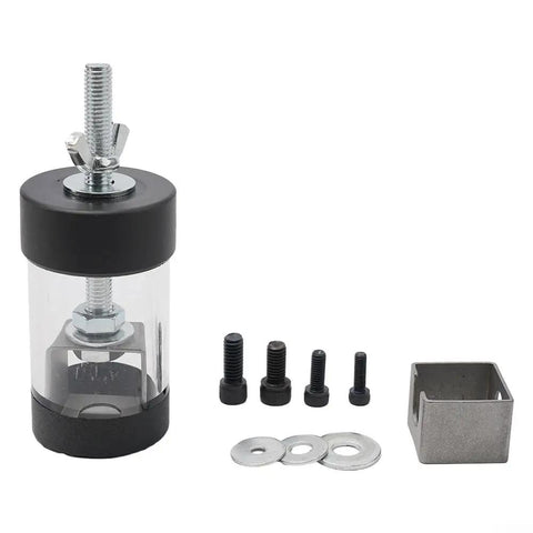 Guitar Knob And Bushing Puller Tool For Removing Knobs And Bridge Studs With Rubberized Base, screws, and washers shown