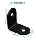 Black L Shaped Corner Brackets 1x1x0.6 Inch Small Angle Braces For Wood Furniture Stainless Steel Heavy Duty with size dimensions