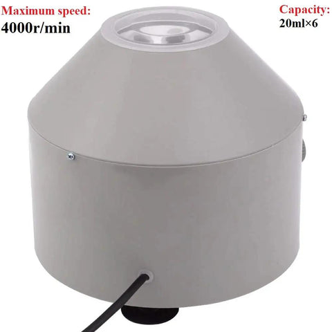 Pro Grade Benchtop Centrifuge For Lab And Medical Use With Timer And Speed Control 4000 RPM Workhorse 20 Ml Tubes Six Capacity 110V Power Compact Low Speed Lab Gear, gray benchtop centrifuge