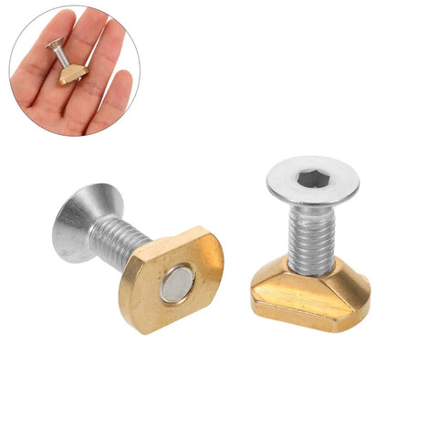 All In One M6 Brass T Nut Kit For Hydrofoil Boards With Screws Heavy Duty T Nut Fasteners for foil track mounts in hand and on surface