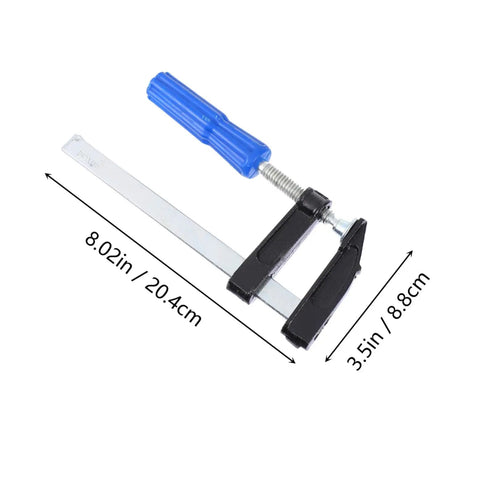 Single clamp from 4Pcs Woodworking Clamps Set For Quick Fixing And Boss Grip Heavy Duty Carpentry Clips with dimensions of 8.02in by 3.5in.